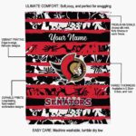 customized ottawa senators floral stripes red white blanket best selling