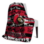 customized ottawa senators floral stripes red white blanket best selling