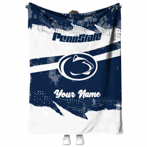 customized penn state nittany lions grunge streaks blue blanket best selling