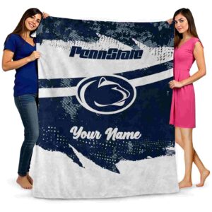 customized penn state nittany lions grunge streaks blue blanket fashion forward