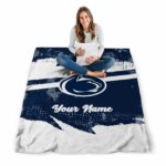 customized penn state nittany lions grunge streaks blue blanket high quality