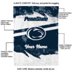 customized penn state nittany lions grunge streaks blue blanket new arrival