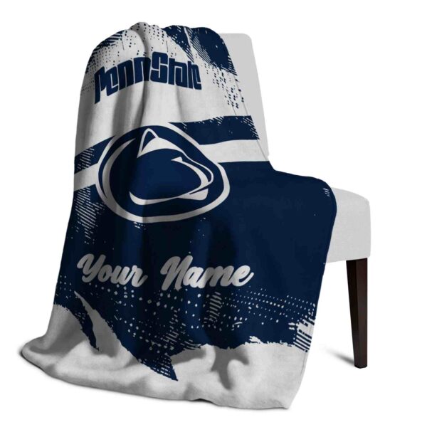 customized penn state nittany lions grunge streaks blue blanket top rated