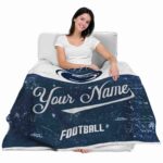 customized penn state nittany lions grunge texture blue white blanket best selling