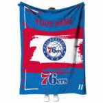customized philadelphia 76ers paint strokes blue white blanket best selling