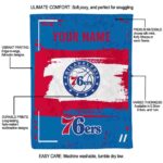 customized philadelphia 76ers paint strokes blue white blanket best selling