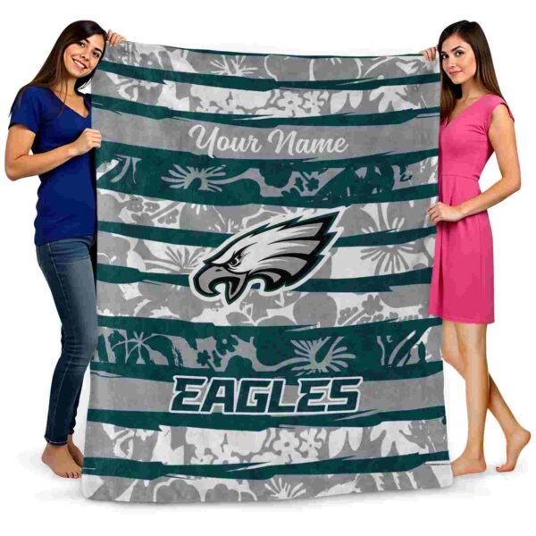 customized philadelphia eagles floral stripes green white blanket fashion forward