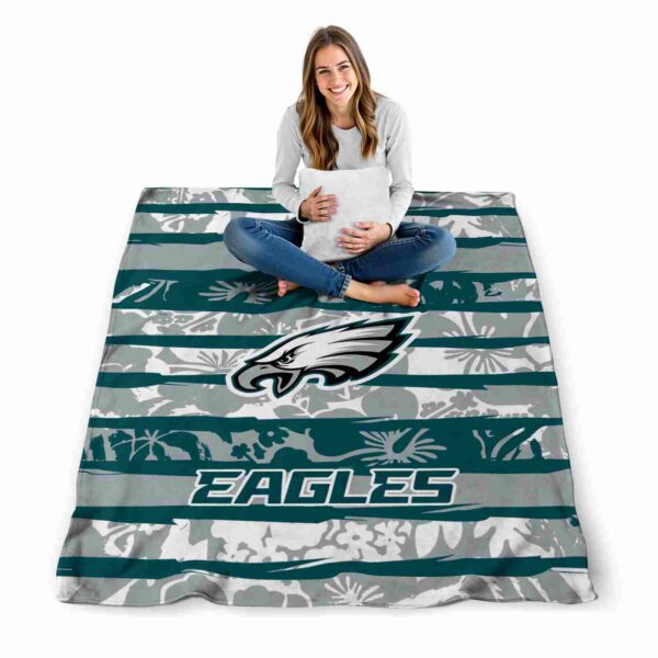 customized philadelphia eagles floral stripes green white blanket high quality