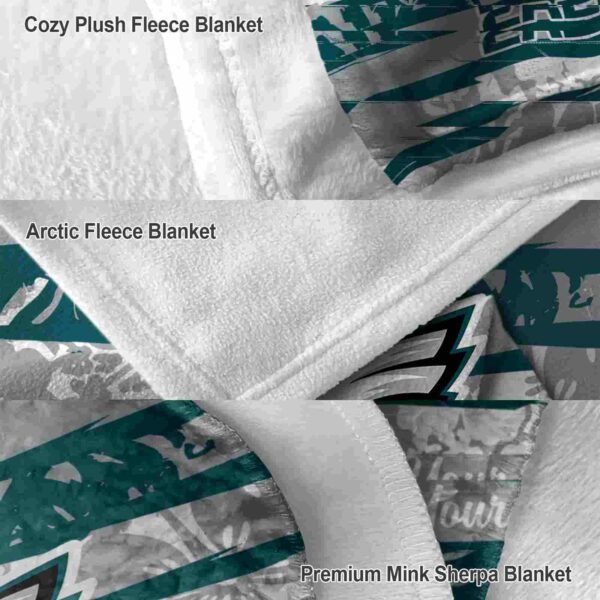 customized philadelphia eagles floral stripes green white blanket premium grade