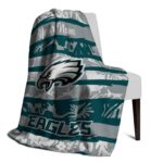 customized philadelphia eagles floral stripes green white blanket top rated