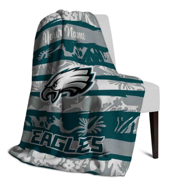 customized philadelphia eagles floral stripes green white blanket top rated