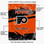 customized philadelphia flyers grunge streaks orange blanket new arrival