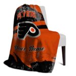customized philadelphia flyers grunge streaks orange blanket top rated