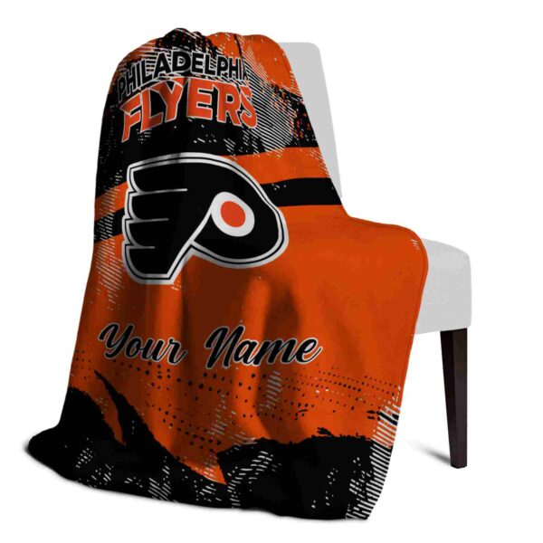 customized philadelphia flyers grunge streaks orange blanket top rated