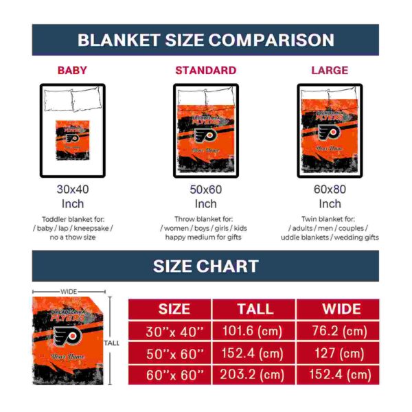 customized philadelphia flyers grunge streaks orange blanket trendy