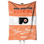 customized philadelphia flyers grunge texture orange white blanket best selling