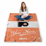 customized philadelphia flyers grunge texture orange white blanket best selling