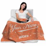 customized philadelphia flyers grunge texture orange white blanket best selling