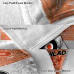customized philadelphia flyers grunge texture orange white blanket best selling