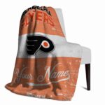 customized philadelphia flyers grunge texture orange white blanket best selling