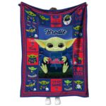 customized philadelphia phillies baby yoda blue blanket best selling
