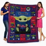 customized philadelphia phillies baby yoda blue blanket fashion forward