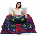 customized philadelphia phillies baby yoda blue blanket latest model