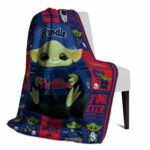 customized philadelphia phillies baby yoda blue blanket top rated