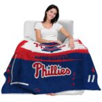 customized philadelphia phillies paint strokes blue white blanket latest model