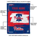 customized philadelphia phillies paint strokes blue white blanket new arrival