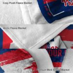 customized philadelphia phillies paint strokes blue white blanket premium grade