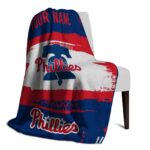 customized philadelphia phillies paint strokes blue white blanket top rated