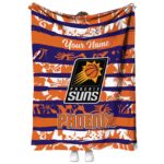 customized phoenix suns floral stripes purple white blanket best selling