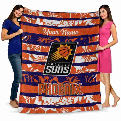 customized phoenix suns floral stripes purple white blanket fashion forward