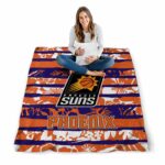 customized phoenix suns floral stripes purple white blanket high quality