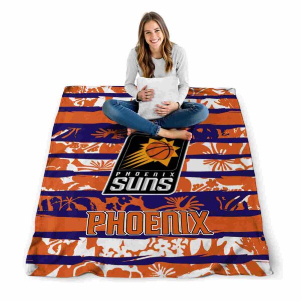 customized phoenix suns floral stripes purple white blanket high quality