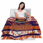 customized phoenix suns floral stripes purple white blanket latest model