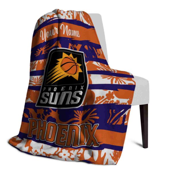 customized phoenix suns floral stripes purple white blanket top rated