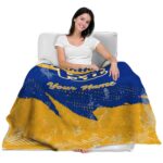 customized pittsburgh panthers grunge streaks royal blue blanket best selling
