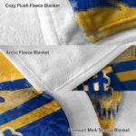 customized pittsburgh panthers grunge streaks royal blue blanket best selling