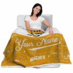 customized pittsburgh penguins grunge texture yellow white blanket best selling