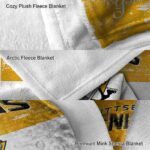 customized pittsburgh penguins grunge texture yellow white blanket best selling