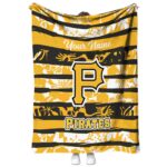 customized pittsburgh pirates floral stripes black white blanket best selling