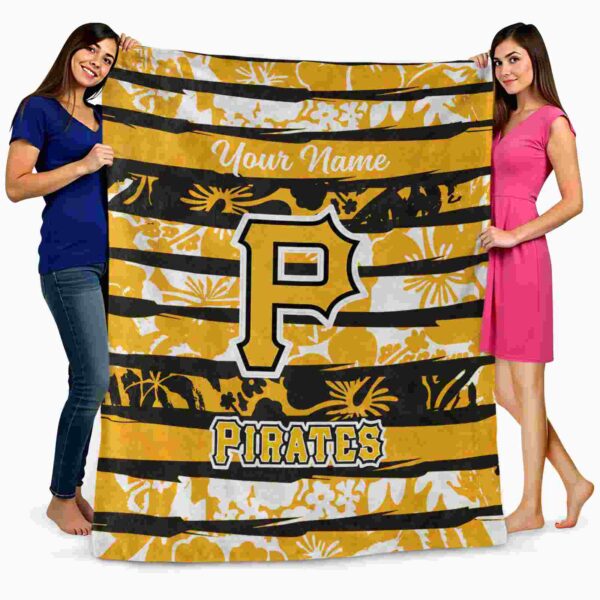 customized pittsburgh pirates floral stripes black white blanket fashion forward