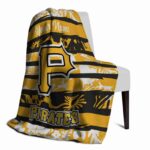 customized pittsburgh pirates floral stripes black white blanket top rated