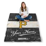 customized pittsburgh pirates grunge texture black white blanket high quality