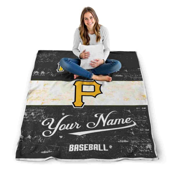 customized pittsburgh pirates grunge texture black white blanket high quality
