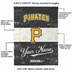 customized pittsburgh pirates grunge texture black white blanket new arrival