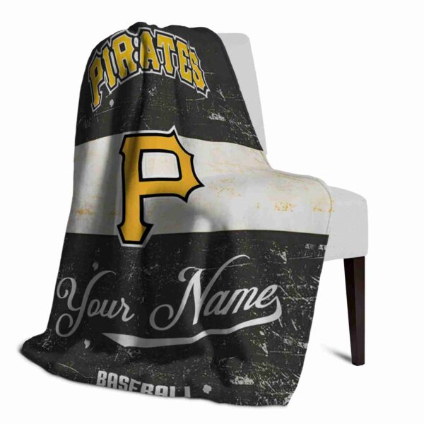 customized pittsburgh pirates grunge texture black white blanket top rated