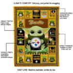 customized pittsburgh steelers baby yoda gold blanket new arrival